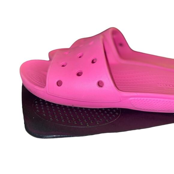 Crocs pink slides size 11 - Picture 1 of 7